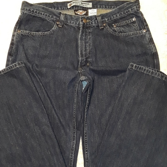 Harley-Davidson Blue Jeans. Men's Size: Waist 36x34 Inseam. - Picture 2 of 7